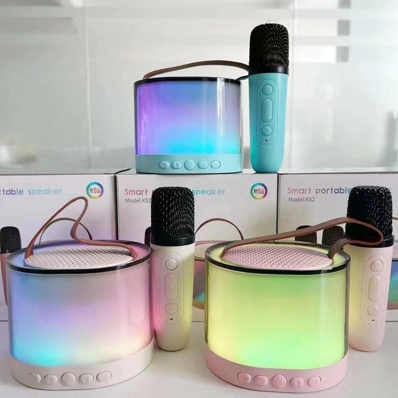 Popular Karaoke Bluetooth Speaker Outdoor Live Broadcast Home Ktv With Microphone Singing Dual-Mic K52 Bluetooth Speaker - Image 1